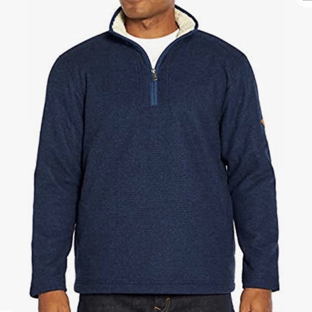 Orvis Navy Blue Quarter-Zip Sweatshirt XXL